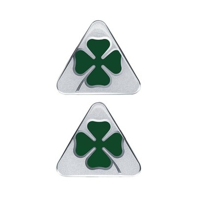 Aufkleber Alfa Romeo 3D Beamte Kleegrün, Silber, 2 Stücke Rechts+Links