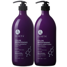 Color Brightening Purple Shampoo and Conditioner Set for Blonde and Gray Hair, I
