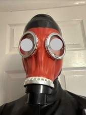 Red rubber gas mask size large