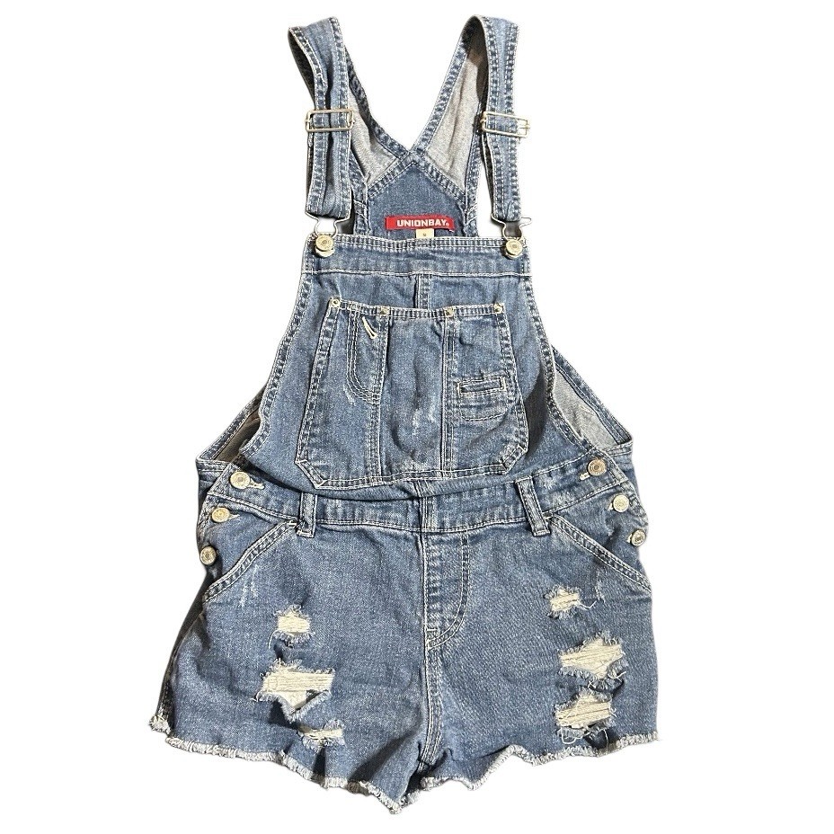 Shorts Juniors Denim Overalls Celebrity Pink Juniors' Cuffed