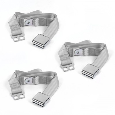 Fits - New Yorker 1957-1959 Airplane 2pt G/G Lap Bench Seat Belt Kit 3 Belts