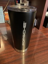 20 Oz 592ml Porsche Aluminum Coffee Tumbler With Plastic Lid Used Black 20 Oz 592ml Porsche Aluminum Coffee Tumbler With Plastic Lid Used Black