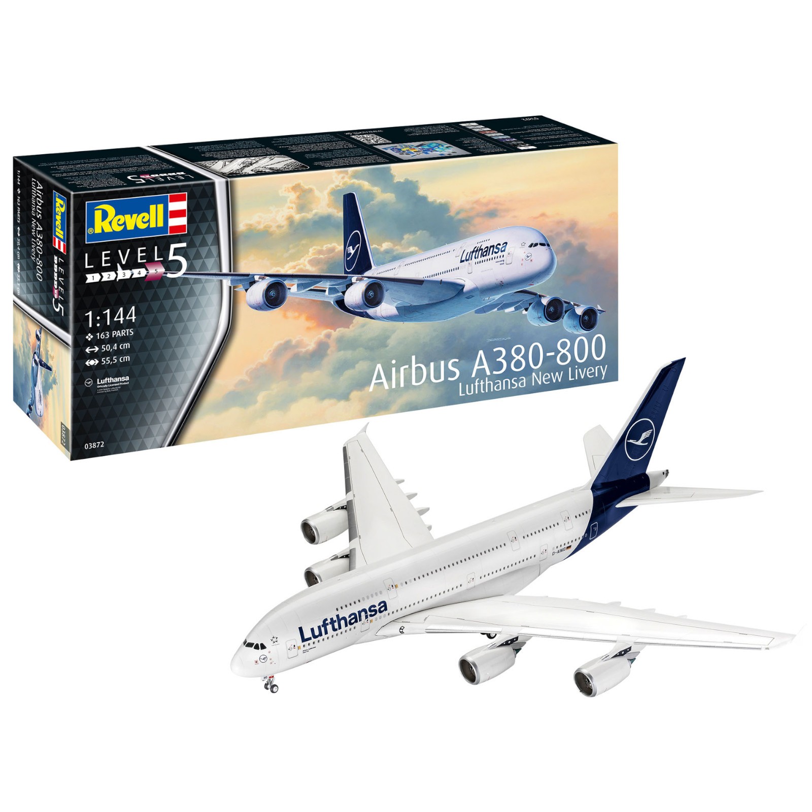 Revell 03872 Airbus A380-800 Lufthansa New Livery (1:144 Scale) Model Kit - Image 6