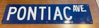 Vintage Pontiac Ave Porcelain Street Sign Blue White Enamel Antique 24x6 Gas Oil — photo 2