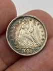 1853 P Seated Liberty Silver Dime 10C with Arrows Beautiful Toning XF+