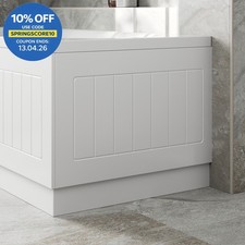 Bathroom 700mm End Bath Panel White MDF Tongue & Groove Design Modern Plinth