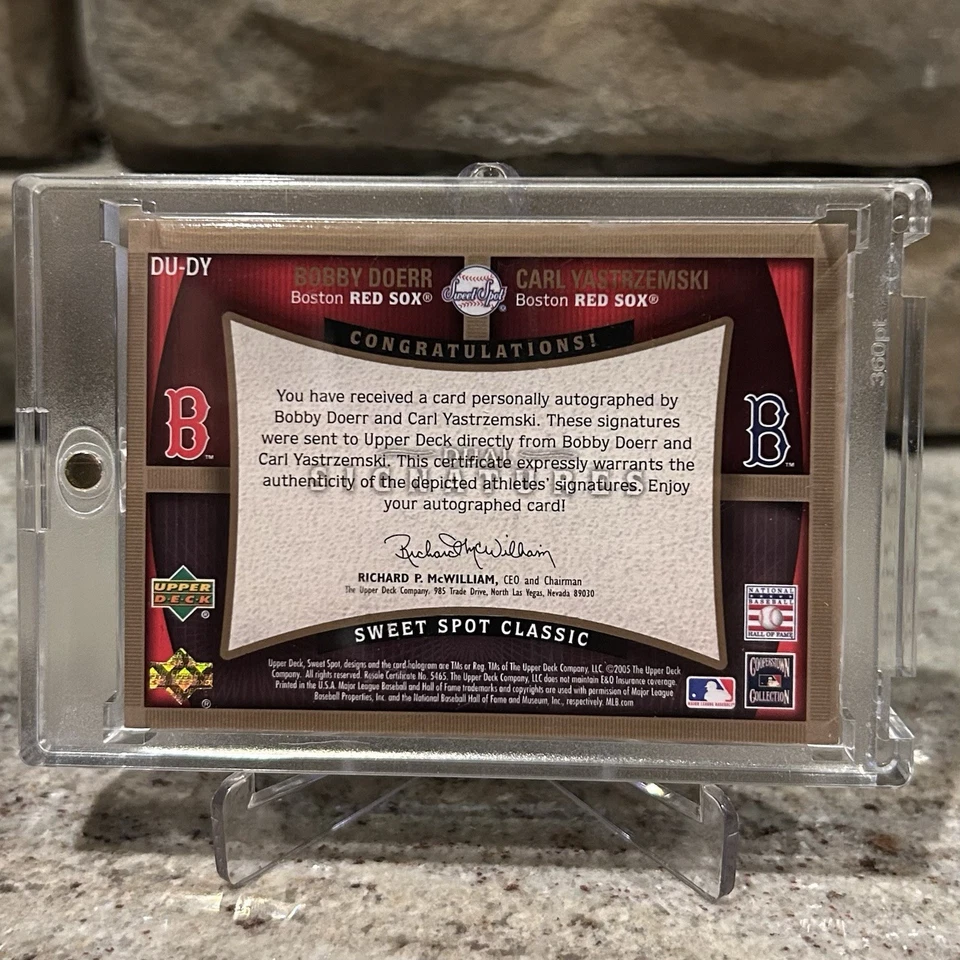 2005 Upper Deck Sweet Spot Classic Dual Signatures Doer Yastrzemski #DU-DY /15 - Image 2 of 3