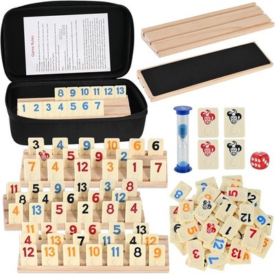 Rummy Spielset mit 160 Steinen 6 Haltern Familienspiel 2-6 Spieler