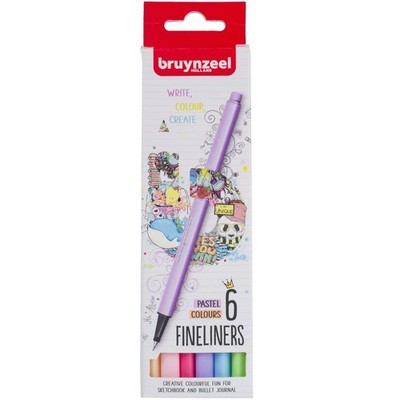 Bruynzeel - Bruynzeel Fineliner Set Pastel 6 Kleuren NEW