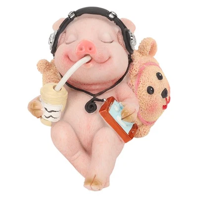 Pig Statue Casual Musical Funny Pig Statue For Tabletop - image 1 of 4
