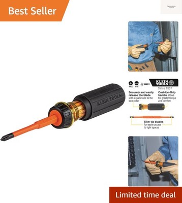 32293 Insulated Screwdriver, 2-in-1 Screwdriver Set with Flip Blade, Phillips...