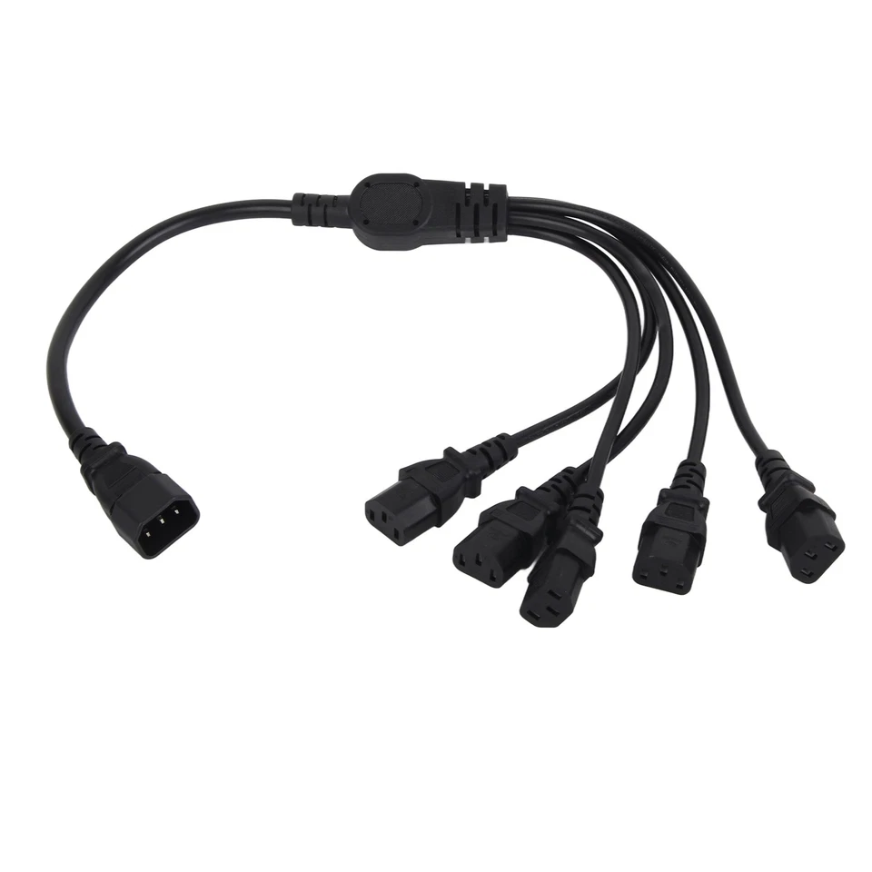 (1.6ft)UPS PDU C14 To 5 X C13 Power Adapter Cable Male To Female 10A 250V Y - Image 2 of 4