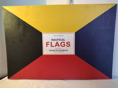 Two's Company Nautical Flags Paper Placemats, Count of 14.