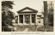 Redwood Library, Bellevue Ave., Newport, R.I. RPPC Photo Postcard COPY