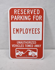 SmartSign Reserved Parking For Employees Aluminum Sign 12" x 18" 1U2K Red/White