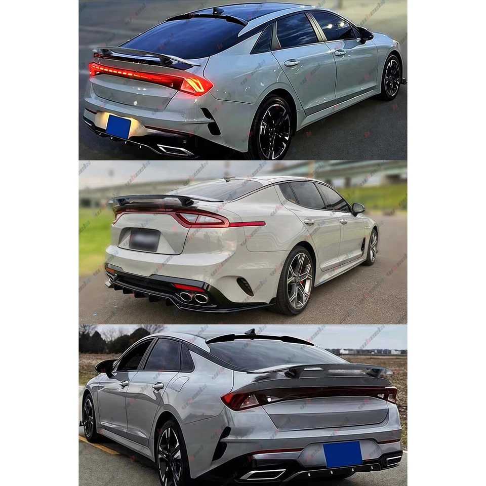 Alerón trasero de 47" para Kia Forte 2010-2025 estilo GT ala de carreras negro brillante Foto 2 de 4