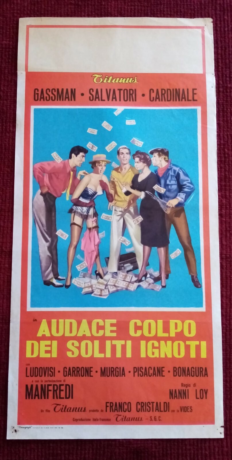 Locandina originale film Audace colpo dei soliti ignoti (1959) - Regia di Nanni Loy