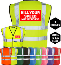 Equine Hi-Vis KILL YOUR SPEED NOT HORS Horse Equestrian Rider Safety Vest Tabard