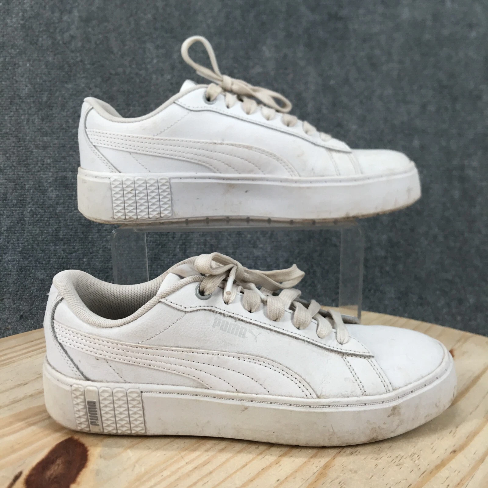 Scarpe Puma donna 8 5 Smash Platform V2 SoftForm sneaker bianche stringate 394006 01