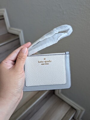 NWT Kate Spade KH790bLena Colorblock Small Card Holder Wristlet Mountain  Grey