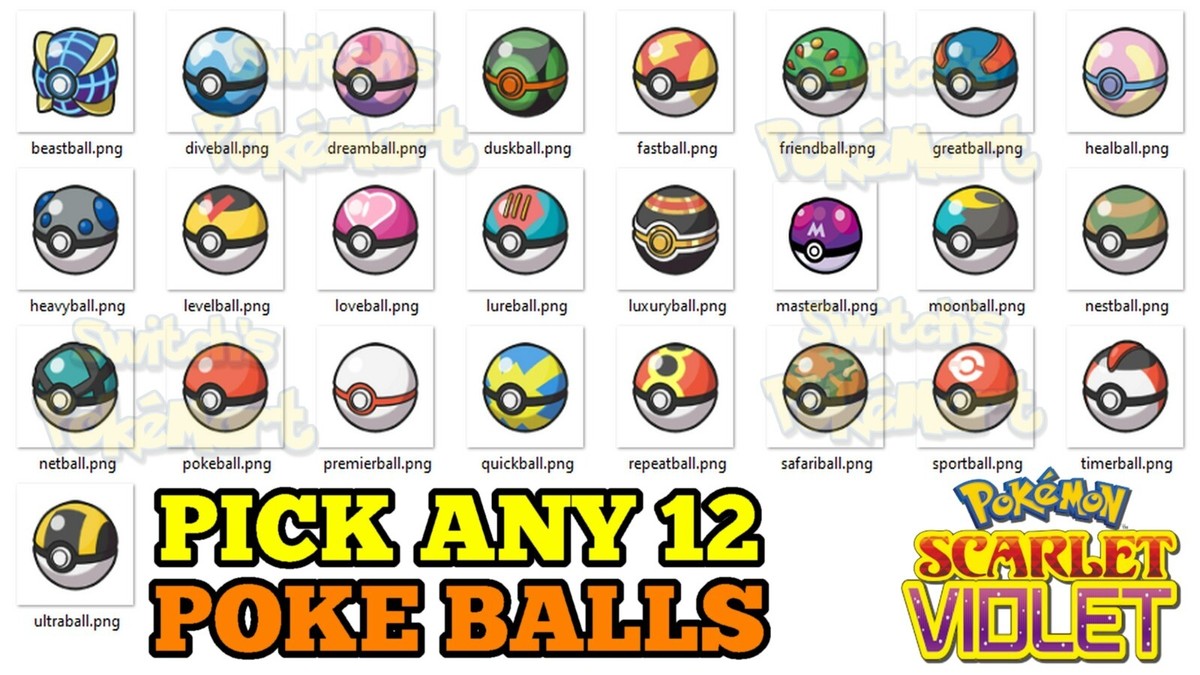 ✨ PICK ANY 12 POKE BALL TYPE OR HELD ITEMS MASTER BALL APRICORN