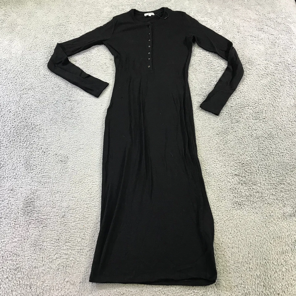 Женское платье Toteme на очень маленьких пуговицах спереди шерсть мериноса Henley макси свитер Dre - Изображение 2 из 4