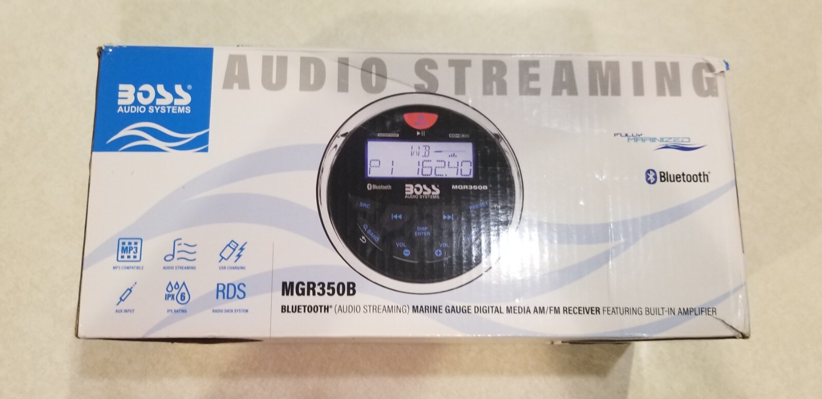 Boss MGR350B Bluetooth MP3 AM/FM USB 3.5" Gauge Hole Marine Stereo