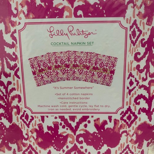 Set 4 tovaglioli da cocktail in cotone Lilly Pulitzer "È estate da qualche parte" - Foto 5 di 5