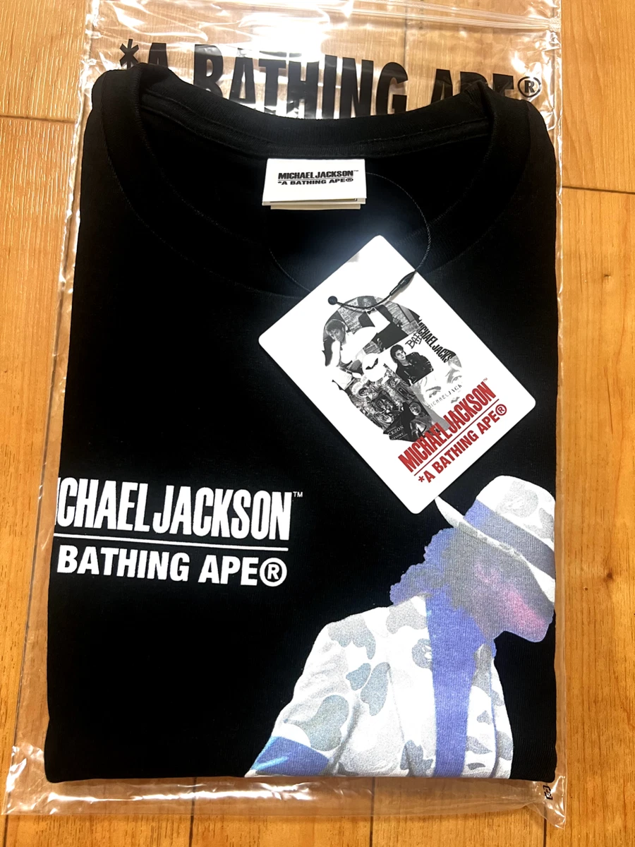 BAPE X MICHAEL JACKSON 】TEE bathing ape MJ tshirt L black large