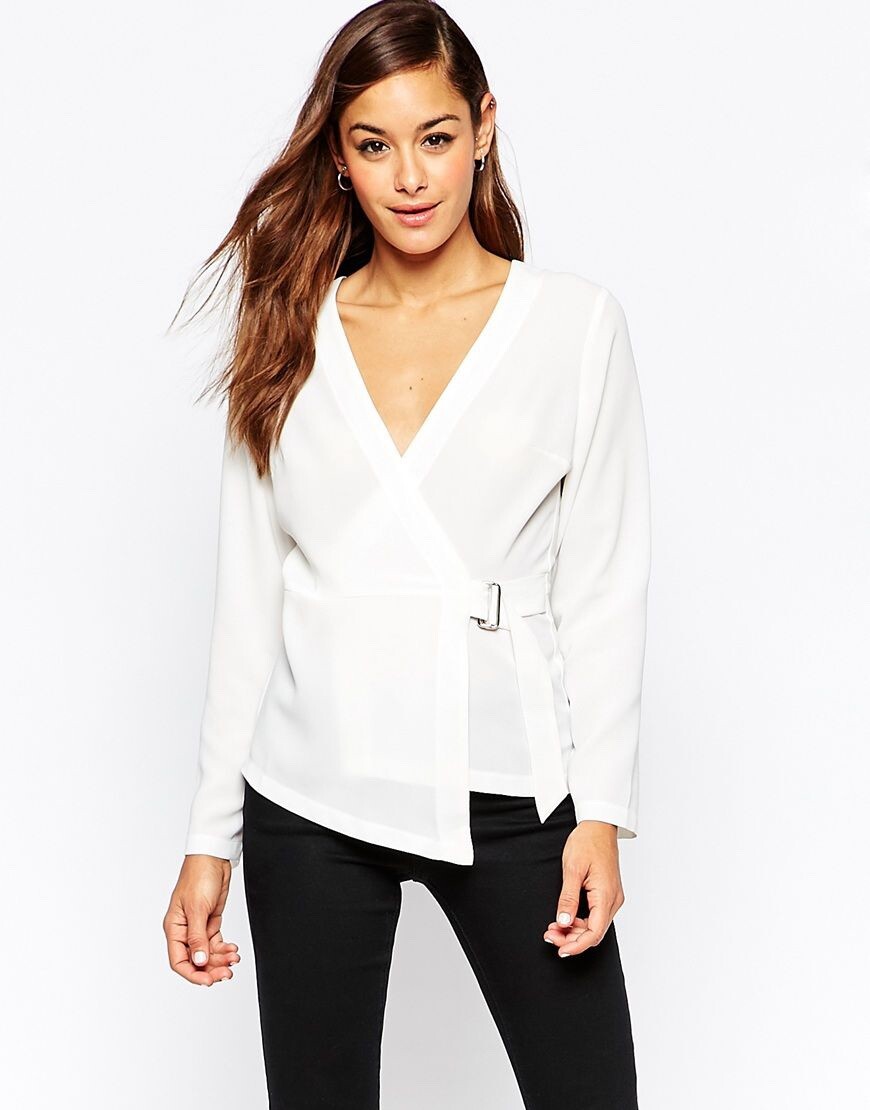 Asos wrap blouse with d ring Size Uk UK