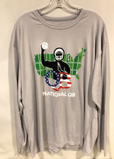 A4 Men's Long Sleeve Shirt NATIONAL QB FOOTBALL QUARTERBACK Size XL Gray/Multi