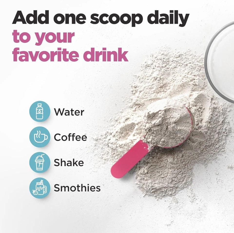 Paquete de 2 péptidos de colágeno en polvo para mujeres proteína de colágeno tipos I y III 10 oz Foto 2 de 4