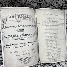 Journals Of The First Legislature Of The State Of Maine 1820 Commemorative /500
