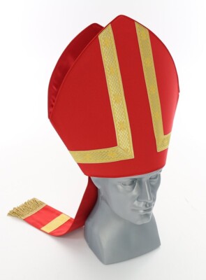 Red Bishop's Miter Mitre Vestment Mitre Rouge Rot Mitra Roja Rossa M15C