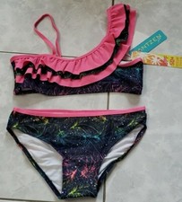 Jantzen Girls Swimwear Feather Shimmer 2PC Bikini UPF50 UV Protection, Size 14