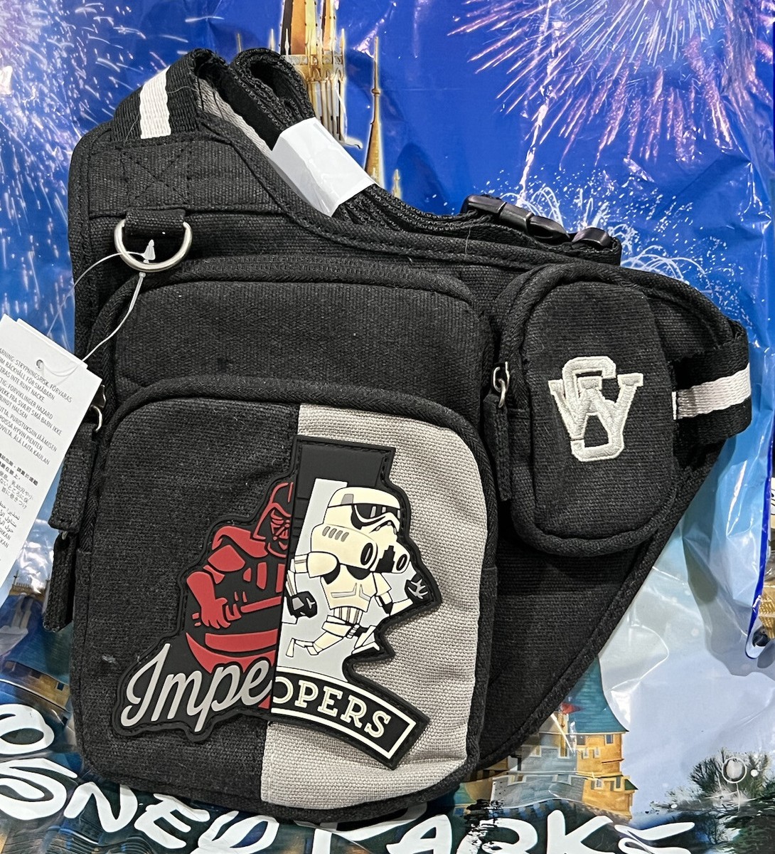 Disney Black Star Wars Sling Backpack with Patch Disney Parks Star Wars: Episode 1 Phantom Menace 25th Sling  main image 2