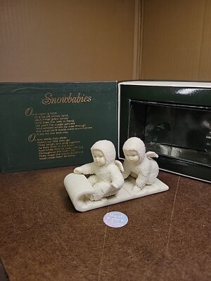 SnowbabiesDept 56, DOWN THE HILL WE GO!  Sledding Together NIB w Original Box