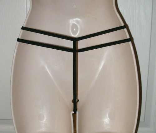 Mutandine donna XL nere pizzo perizoma perizoma doppio cinturino fascia vita unica - Foto 3 di 10