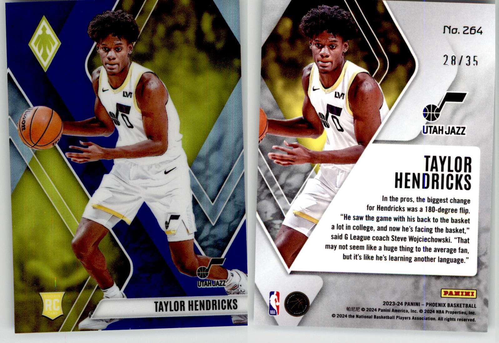 Taylor Hendricks 2023-24 Phoenix Blue #264 /35 UCF Jazz RC Rookie