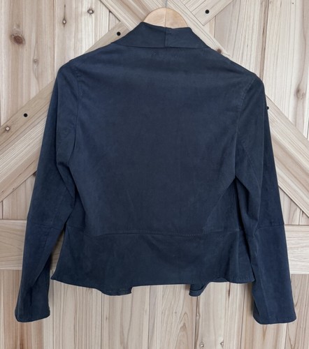 Maxstudio Suede Draped Cardigan Livid (blueish-gray) - Sz XS - New w/o Tags - Picture 6 of 6