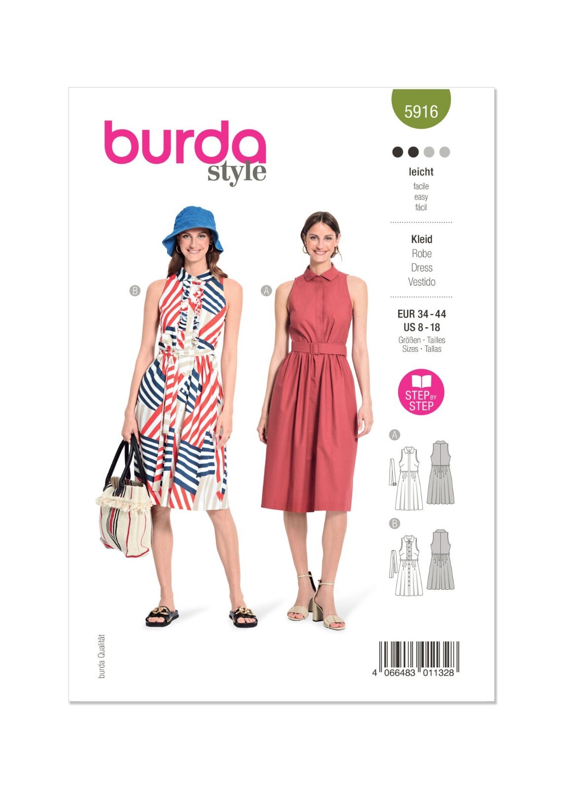Burda Easy SEWING PATTERN 5916 Misses' Sleeveless Dress Sizes 8-18 Free P&P