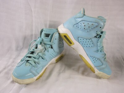 Nike Jordan 6 Retro Pantone GS Sneaker Boys 5.5Y Blue Leather Shoes 543390-407