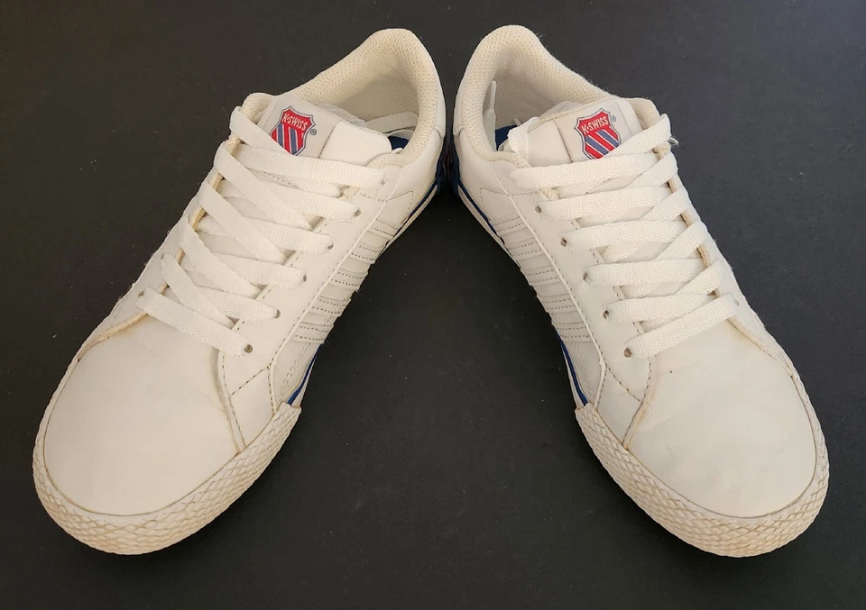 Zapato Deportivo Niños Blanco Kswiss Blanco Talla 2 Tenna Cómodo Con Cordones Foto 2 de 4