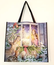 Hanukkah Candles Menorah Shopping Bag Reusable Tote Animals Snow HomeGoods 