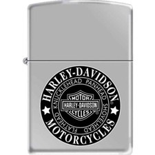 Zippo Lighter - Harley Davidson Knucklehead Brushed Chrome - 852603