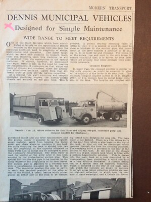 B9h Ephemera 40er Jahre Artikel Dennis Brothers Kommunalfahrzeuge große Auswahl