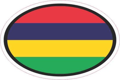 4.5x3 Oval Mauritius Flag Sticker Vehicle Stickers Bumper Flags Car Window Decal