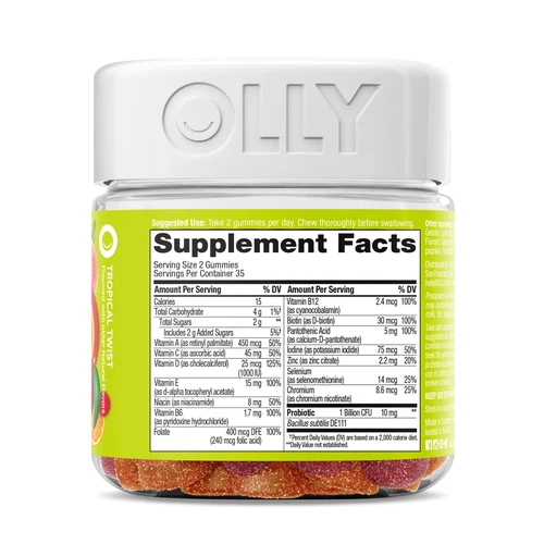 (2 pack) OLLY Adult Daily Multi + Probiotic Gummy, Zinc, 70 Ct - Picture 8 of 9