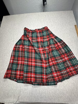 Vintage Bonda Textiles Woolmark TARTAN/PLAID Kilt/Skirt Size 4