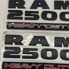2X Front Door Side Emblems Badges Replacement Fits For RAM 2500 HEAVY DUTY Black